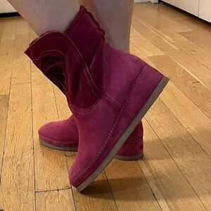 Anna Sui Pink Suede Boots 38